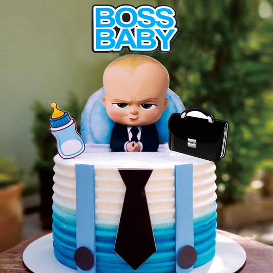 New Lovely Boss Happy Birthday Cake Topper Cartoon Baby Boy Cupcake Toppers For Kids Birthday Party Cake Decorations Baby Shower