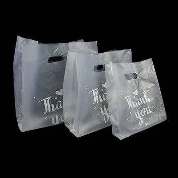 50pcs Thank You Plastic Bags Christmas Gift Packaging Bag With Hand Shopping Bag Wedding Party Favor Candy Cookie Wrapping Bags