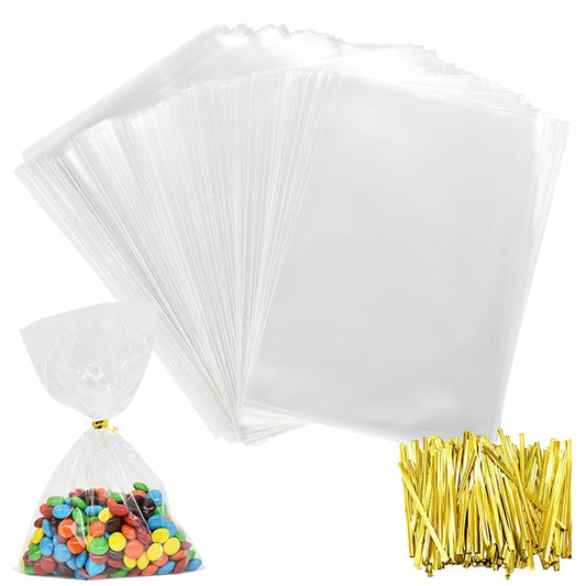 100Pcs Transparent Plastic Bags Candy Lollipop Cookie Packaging Clear Opp Cellophane Bag Christmas Gift Wedding Birthday Party