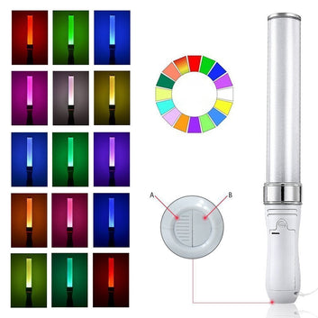 Battery Powered Light Stick 15 Colors Change LED Glow Stick Wedding Party Celebration Fluorescent Camping Vocal Concerts Decor