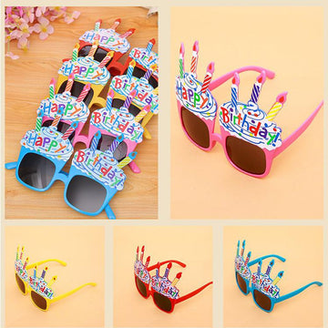 1pcs Happy Birthday Glasses Funny Novelty Eyeglasses Candle Sunglasses Party Glasses Party Supplies Birthday Gift for Kids