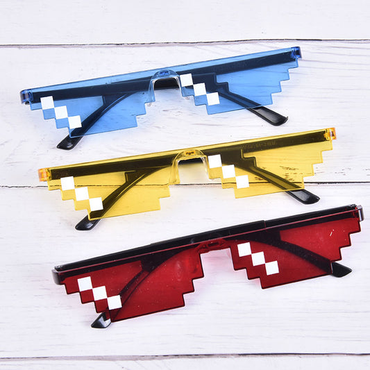 Toy Glasses 8 Bit Pixelated Sunglasses Women Brand Thug Life Party Eyeglasses Ladies Female Vintage Eyewear party glasses