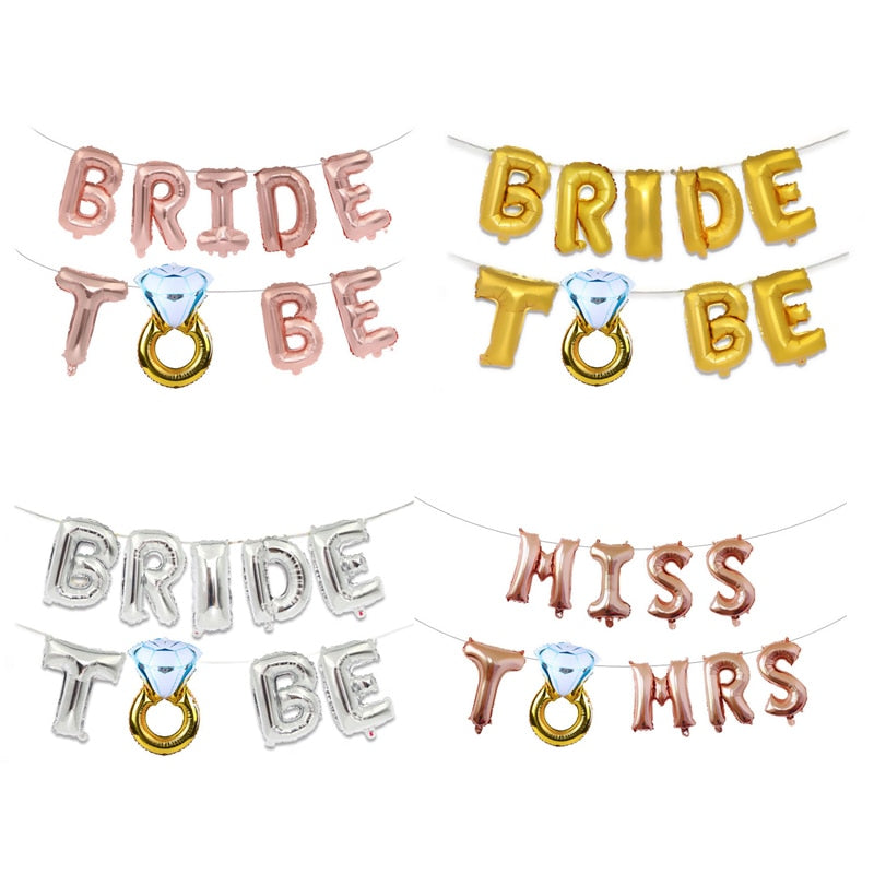 Wedding Decoration Bride To Be Letter Aluminum Foil Balloons  Miss To Mrs Proposal Party Balloon Party Festival Decor