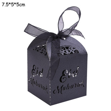 10pcs Eid Mubarak Candy Box Favor Box Ramadan Kareem Gift Boxes Islamic Muslim Festival Happy al-Fitr Eid Event Party Supplies