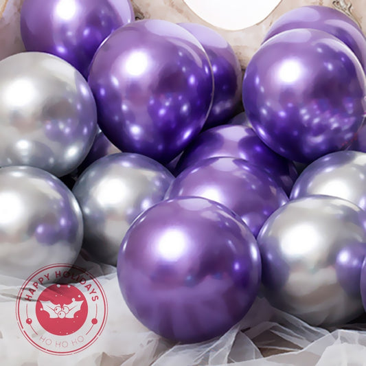 10/12inch Advanced Wedding Balloon Metal Purple Silver Gold Round Latex Balloons Birthday Party Scene Decoration Toy Supplies