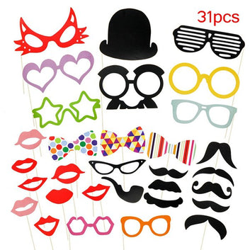 1SET Funny Mustache Red lips Photo Booth Props Wedding Party Decoration Photobooth Wedding Bridal Shower Event Supplies