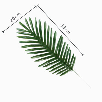 5pcs Fake leaves Green Plastic Artificial leaf Palm leaves Island Style DIY Wedding Decoration Green Plant Photo props Party dec