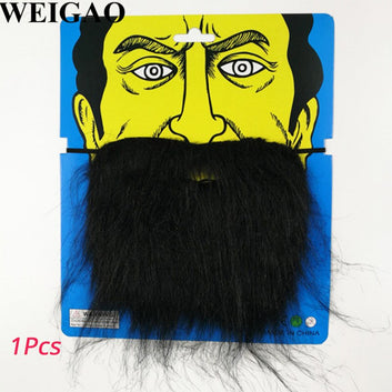 WEIGAO 1Pc Black Brown Funny Costume Mustache Halloween Party Creative Fake Beard Mustache Kids Pirate Party Decoration Cosplay