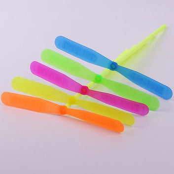 10pcs Anti Stress Toy Plastic Bamboo Dragonfly Propeller Outdoor Toy Kids Gift Flying Mini Whirl A Copter Helicopter Party Favor