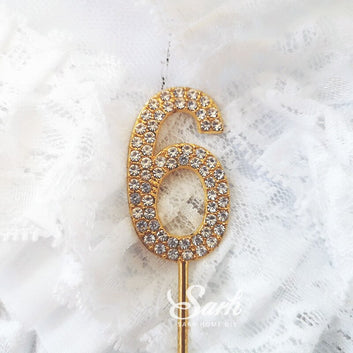 1Pc Gold Diamond-studded Number