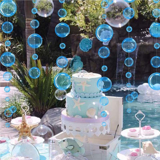 2m Ocean Theme Bubble Garlands Mermaid Birthday Banner Under The Sea Happy Birthday Party Decor Kids Girls Babyshower Supplies