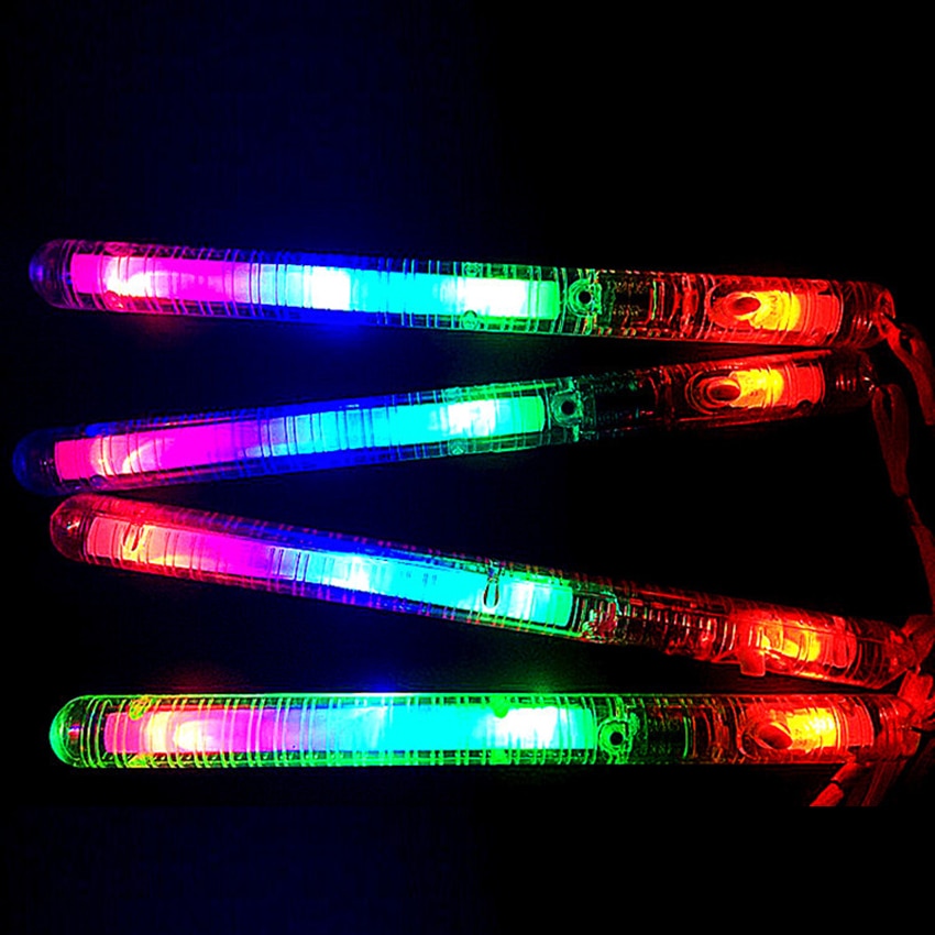 1pc LED Glow Flashing Light Up Stick Patrol Blinking Concert Party Favors Toy Multicolor Light-Up Blinking Rave Concerts Party
