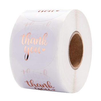 500 Sheets/Roll Round Labels Thank You Packaging Sticker for Candy Bag Gift Box Packing Bag Christmas Party Wedding Decor 1Inch