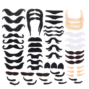 48pcs Creative Funny Costume Mustache Pirate Party Halloween Cosplay Fake Mustach Beard Whisker Kid Adult Novelty Party Supplies