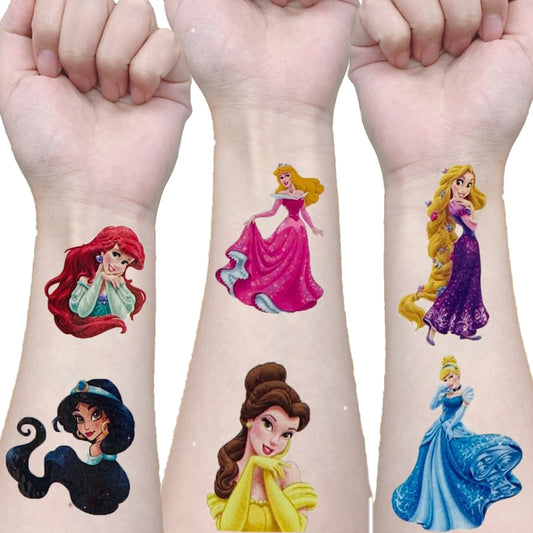 Disney Princess Tattoo Sticker Children Christmas Birthday Party Gifts Cinderella Mermaid Princess Random 1PCS  Tattoo Stickers