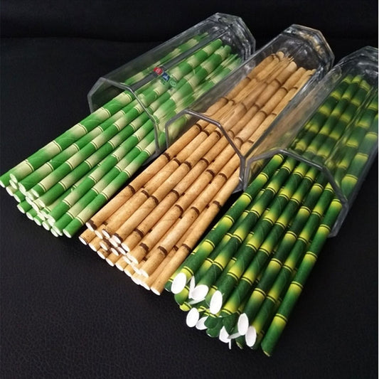 25Pcs Panda Bamboo Paper Straws Birthday Party Wedding Decoration Straw Disposable Paper Drinking Straw Baby Shower