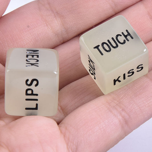 2pcs Funny Glow in Dark Love Dice Toys Adult Couple Lovers Games Aid Sex Party Toy valentines day gift for boyfriend girlfriend