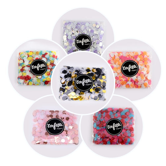 1cm-1.5cm 10g/bag of Melange Paper Confetti Confetti Wedding Birthday Party Decoration Round Transparent Filled Balloon Confetti