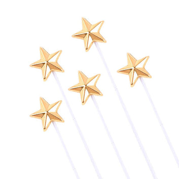 Five-pointed Star Cake Insert Card Three-dimensional Birthday Party Decoration Baking Golden Silver Star Cake Dessert Dress Up