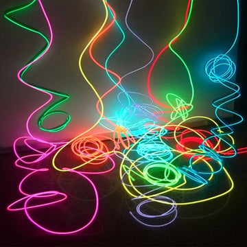 EL Wire Neon Light LED Neon Rope Light Strip for Glow in the Dark Party Cosplay Costume Dance Bar Sign DIY Glow Party Decoration