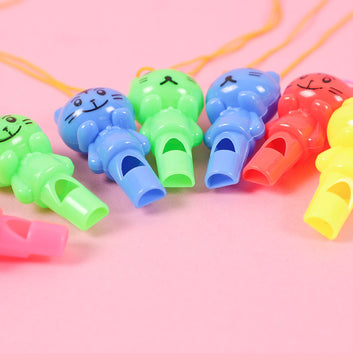 20Pcs Cute Animal Cat Whistles Cheerleading Sports Toys for Kids Children Birthday Party Favors Goodie Bag Pinata Fillers Gifts