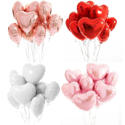 18inch Rose Gold Heart Foil Balloons Inflatable Helium Ballons Birthday Party Wedding Decoration Balloon Baby Shower Supplies