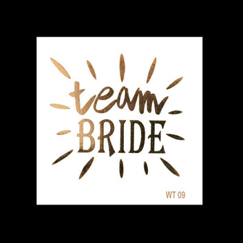 10Pcs Team Bride Tribe Golden Tattoo Stickers Bachelorette Hen Party Bridesmaid Decor Wedding Bridal Shower Bride To Be Supplies