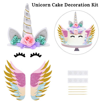 Rainbow Unicorn Cake Topper Kids Girl Birthday Party DIY Decoration Baby Shower Wedding Favors Unicorn Theme Party Supplies