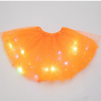 LED Glowing Light Flower Princess Tutu Skirts Fairy Costume For Girl Light Up Skirt Glow Headband Wedding Party Costume Cosplay