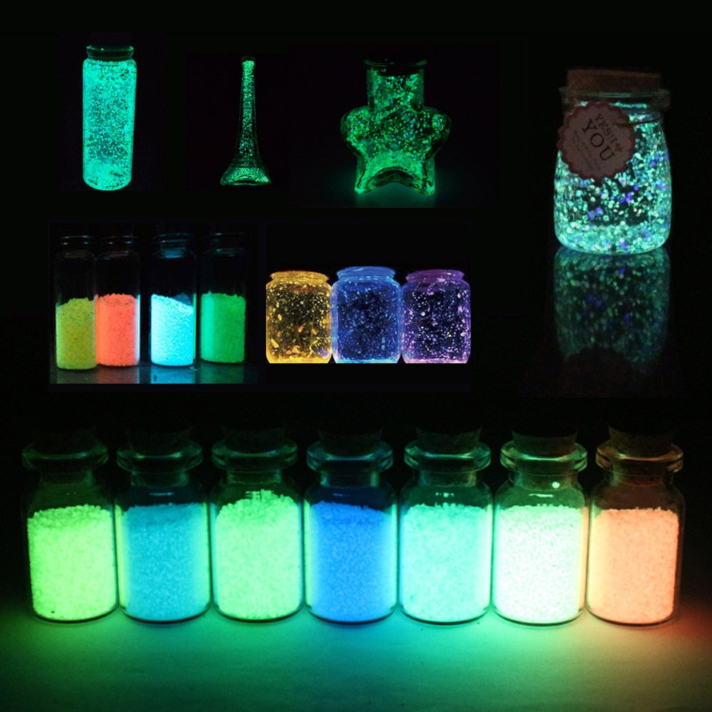 Colorful Luminous Sand Super Bright Micro View Night Light Sand Glow In The Dark Sand Lasting Glowing Props Decor Party Ornament