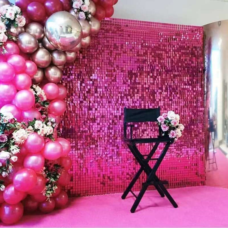 2Pcs Sequin Backdrop Decor Curtain 2m Foil Tinsel Curtain Baby Shower Party Backdrops Birthday Party Decor Shimmer Wall Wedding