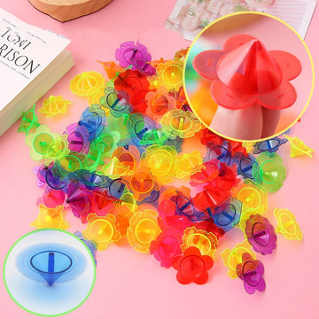 24pcs Transparent Plastic Small Gyro Toy Kid Kindergarten Gift Birthday Party Favor Wedding Party Present Giveaways Child Pinata