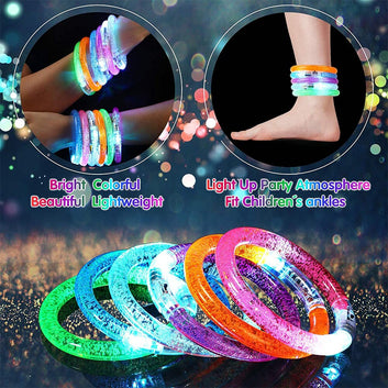 10Pcs Glow Sticks Bracelets Flash Colorful LED Party Luminous Bracelet for Halloween Christmas Wedding Birthday Party Supplies