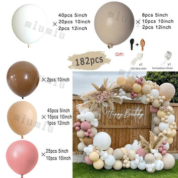 Metal Rose Pink Balloon Garland Arch Kit Boho Sand White Wedding Birthday Party Balloons Gender Reveal Baby Shower Decorations