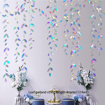 Iridescent Star Moon Circle Garland Ramadan EID Mubarak Birthday Party Decorations Hanging Crescent Twinkle Little Star Streamer