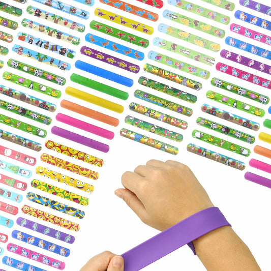 10/40 Pcs Snap Bracelets - Pinata Toy Loot/Party Bag Fillers Kids Pocket Slap Band Gift For Boys Girls Birthday Party Favors