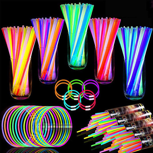 20/50/100pcs Glow Sticks Party Fluorescence Light Glow In The Dark Bracelet Necklace Neon Wedding Birthday Party Props Decor