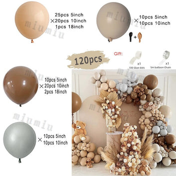 Apricot Coffee Boho Balloon Garland Arch Kit Kids Happy Birthday Sand White Wedding Party Latex Baby Shower Balloons Decoration