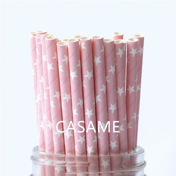 Doughnut Themed Paper Straws  Donut Colors Pink Blue Yellow  25-100Pcs party wedding gift paper straw