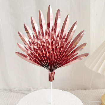 Palm Spear Cake Topper Happy Birthday Palm Leaf Decoration Cake Decorating Wedding Baking Dessert Table Party Favors