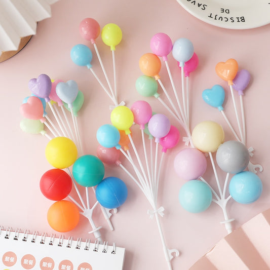 3/5/8pcs pink blue Color Balloon Collection Cake Topper for Party Decoration Dessert Lovely Gifts Birthday Wedding Cake Flags