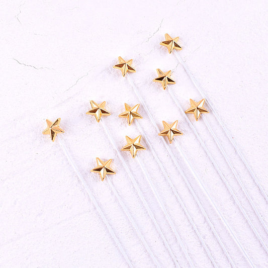 Five-pointed Star Cake Insert Card Three-dimensional Birthday Party Decoration Baking Golden Silver Star Cake Dessert Dress Up