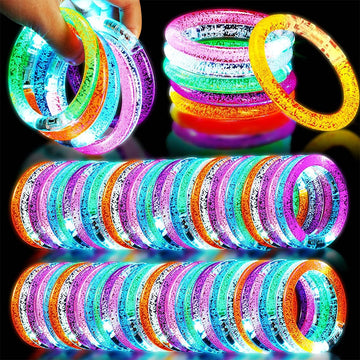 10Pcs Glow Sticks Bracelets Flash Colorful LED Party Luminous Bracelet for Halloween Christmas Wedding Birthday Party Supplies