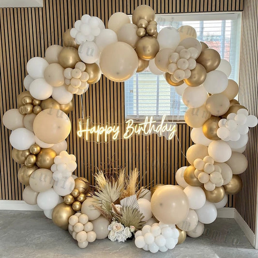 Apricot Coffee Boho Balloon Garland Arch Kit Kids Happy Birthday Sand White Wedding Party Latex Baby Shower Balloons Decoration