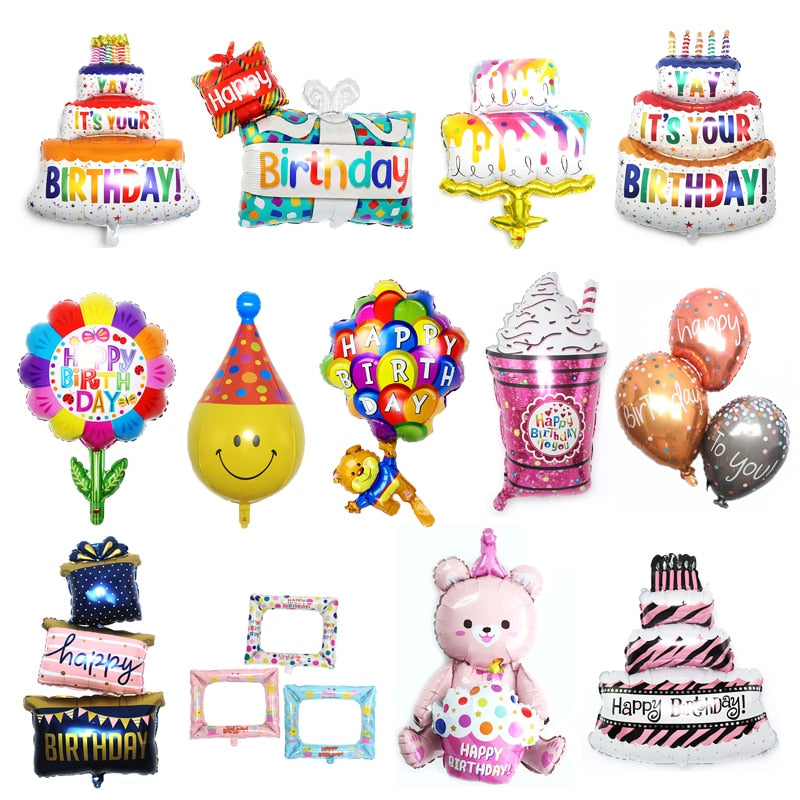 Large Cake foil balloons for Birthday Party Decoration anniversaire crown globos first birthday bear ballon free shipping items