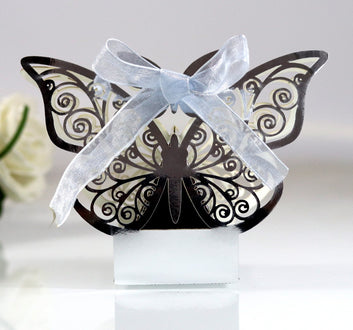 10/50/100pcs Butterfly Gift Boxes Wholesale Candy Favors Packaging with Ribbons for Baby Shower Wedding Birthday Party Supplies