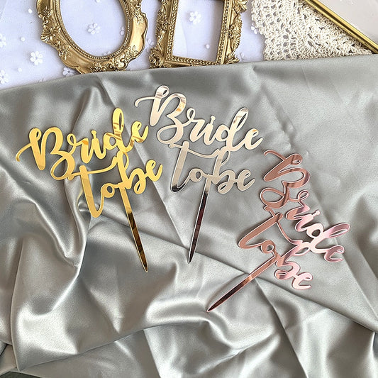 New Rose Gold Bride To Be Acrylic Cake Topper for Bridal Shower Engaged Wedding Party Supplies Cupcake Topper Cake Decorations