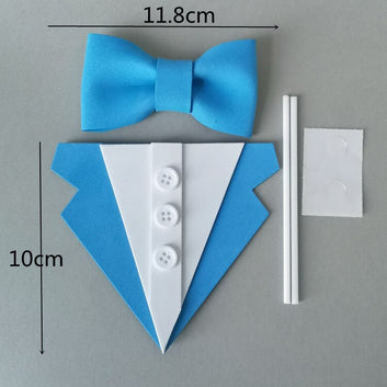 Cake Topper Suit Collar Bow Tie Dessert Cake Decoration Tools for Happy Fathers Birthday Day Wedding Favors Party Dad Bakery