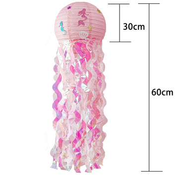 New Mermaid Jellyfish Paper Lantern Disposable Tableware for Mermaid Themed Birthday Party Decoration DIY Wedding Supply
